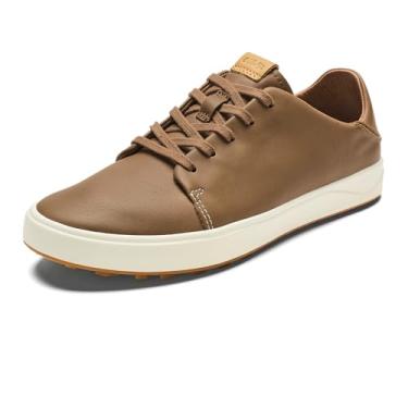 Imagem de OLUKAI Wailea Tênis feminino de golfe, sem pontas, couro de flor integral flexível e palmilha contornada, impermeável e resistente a manchas, Bronzeado, 34