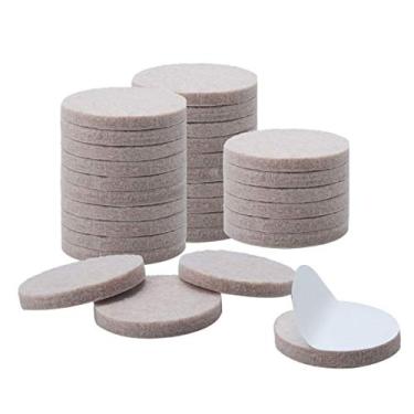 Imagem de 30 peças de almofadas de móveis redondas de 1,9 cm autoadesivas, almofadas de feltro antiarranhões, protetor de chão bege
