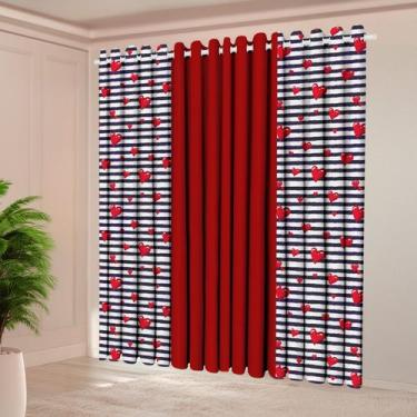 Imagem de Cortina Florata 4,00LX2,20A Estampada para Sala e Quarto Decorativa Fe