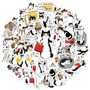 Imagem de 35 peças de gatos divertidas, expressões divertidas, adesivos de animais fofos para telefone faça você mesmo, guitarra, notebook, mala, copo, laptop, motocicleta, bagagem, telefone