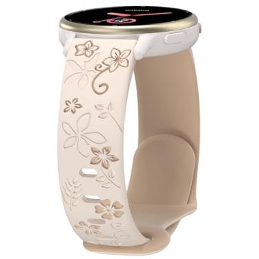 Imagem de Pulseira floral compatível com Garmin Vivoactive 6/Vivoactive 5/3/3 Music, pulseira esportiva feminina de silicone macio de 20 mm para Venu/Venu Sq/Sq2/Forerunner 165/55/245 acessório de substituição