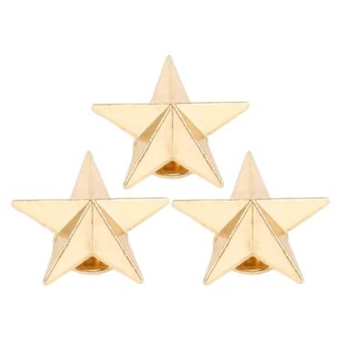 Imagem de SUNGOOYUE Conjunto de Rebites Estrela de Liga Durável, Pinos de Estrela de 5 Pontas, Fácil Instalação para Chapéu de Roupas Artesanais de Couro, 50 Conjuntos (Ouro)