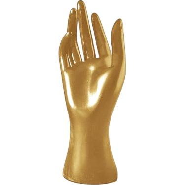 Imagem de Suporte de exibição de joias de mão de manequim feminino modelo de mão colar pulseira suporte de exibição de joias para decoração organizador - ouro