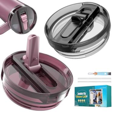 Imagem de Tampa de canudo para copo Stanley 1,134 g, tampa de substituição à prova de vazamento, design fácil de encaixar - pacote com 2