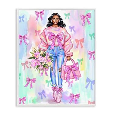 Imagem de Stupell Industries Fita moderna moderna arte giclée emoldurada cinza, design por Jess Stempel, 76 x 61 cm