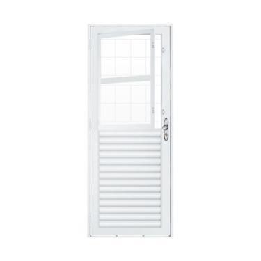 Imagem de Porta Roma Laminada C-grade 85x215 Vitralfer - Direita - Branca