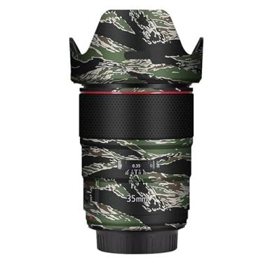 Imagem de EF 35 1,4 L II Adesivo de lente de câmera antiarranhões para Canon EF 35 mm F1.4 L II Capa protetora de película protetora (camuflagem listrada de tigre)