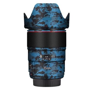 Imagem de EF 35 1,4 L II Adesivo de lente de câmera antiarranhões para Canon EF 35 mm F1.4 L II Capa protetora de película protetora (azul cavaleiro)