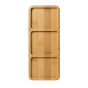 Imagem de Petisqueira De Bambu Natural Organizador Retangular Para Servir Decoração Minimalista Para Cozinha