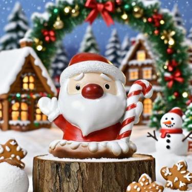 Imagem de Estatuetas de Natal, enfeite de mesa de árvore de Natal de animais criativos, mini rena de Papai Noel fofo, decoração de mesa de escritório em casa, presente de festival