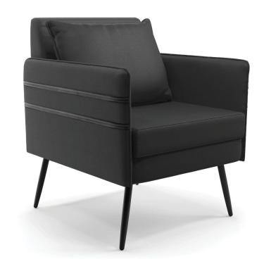 Imagem de Poltrona Mari Corino Pés Palito De Ferro Preto Preto