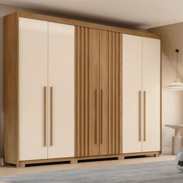 Imagem de Guarda Roupa Henn Norton 6 Portas 4 Gavetas Nature Off White