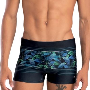 Imagem de Sunga Boxer Mash Moda Praia Forrada com Cordão de Regulagem FPS 50 Verão Estampa de Folhagem Adulto-Masculino