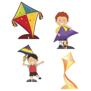 Imagem de KIT 4 Displays Pipa 20cm - Vinil Fosco Sem Reflexo - Totem Decoração Festa Infantil Aniversário