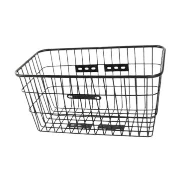 Imagem de Colaxi Cesta de bicicleta dianteira e traseira sem tampa, suporte de carga universal para bagagem de passeio, revestimento antiferrugem para áreas externas, Size L