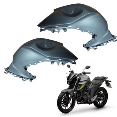 Imagem de kit Par Capa Tanque Cinza Fosco Fazer 250 Fz25 2024 - Yamaha