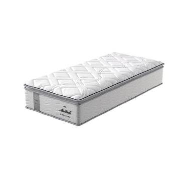 Imagem de Colchão de Solteiro Probel Amsterdã D33 com Molas Ensacadas e Pillow Top 34x88x188 - Branco/Preto