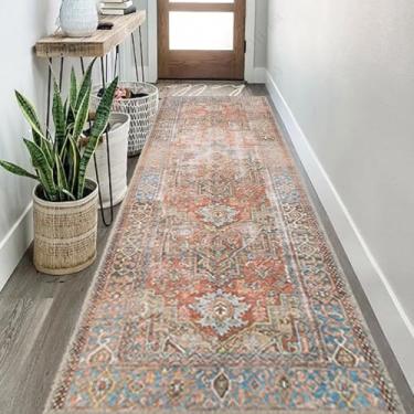 Imagem de HGTRH Tapete de corredor antiderrapante por metro, tapete de entrada para casa exterior grande, tapetes de área lavável macio geométrico para corredor, sala de estar, quarto, cozinha, lavandaria a 40