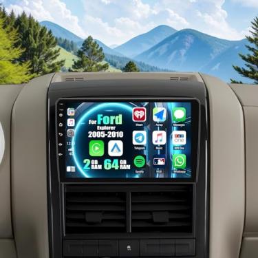 Imagem de SIXWIN Estéreo automotivo Android para Ford Explorer 2005-2010 com conexão de espelho automotivo sem fio CarPlay Android 2G + 64G 10,1 polegadas, tela sensível ao toque, Bluetooth, navegação GPS, WiFi