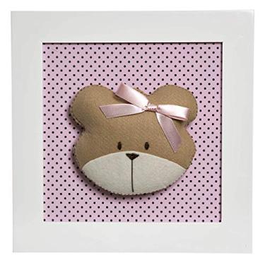 Imagem de Potinho de Mel Quadro Decorativo Cara Da Ursa Quarto Bebê Infantil Menina Rosa