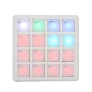 Imagem de M-VAVE VEDO Controlador MIDI Portátil SMC-PAD POCKET com 16 Pads RGB Sensíveis ao Toque, Conexão USB-C e Wireless, Compatível com Ableton Live, FL Studio, GarageBand para Produção Musical, DJ e Home