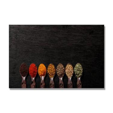Imagem de NHLDZYH Tela decorativa cozinha, arte vintage especiarias coloridas, arte de parede quadros para sala de estar quarto cozinha. B58. 50 x 75 cm apenas tela