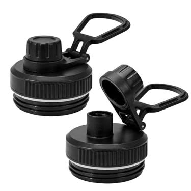 Imagem de XccMe Tampa de bico para garrafa de água Yeti Rambler 18 26 36 1,8 g, tampa de substituição com alça larga para garrafa YETI Rambler, à prova de vazamento, livre de BPA, lavável na lava-louças (preto