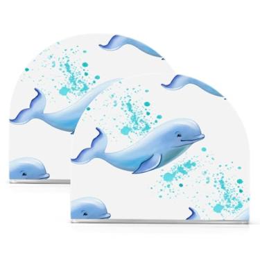 Imagem de Qilmy Porta-guardanapos de acrílico de baleia, suporte de lenços de mesa independente transparente, dispensador de papel de coquetel para cozinha, jantar, restaurante, bar, decoração, 2 unidades