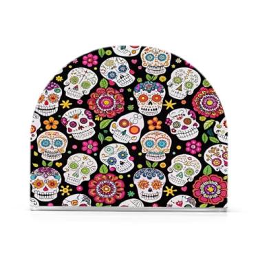 Imagem de Qilmy Porta-guardanapos de acrílico com caveira de açúcar, suporte de guardanapo de coquetel de plástico transparente para mesas de restaurante de cozinha, 2 peças