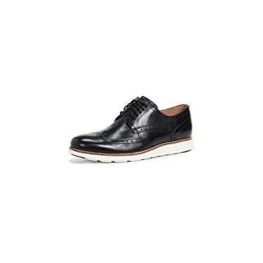 Imagem de Cole Haan Tênis masculino original Grand Shortwing Oxford, Couro preto/branco, 14 Wide