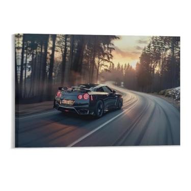 Imagem de HouLaiZhe Speed ​​Driving R35 Jdm Cartazes de carro lona parede estética decoração de sala de parede impressões galeria sala decoração de parede para quarto sala de estar escritório 11 x 17 polegadas
