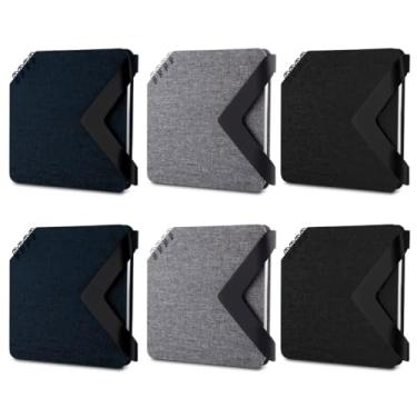 Imagem de Kit com 6 Mini Cadernos de 70 Folhas Pautadas com Fecho Magnético - Cinza, Preto e Azul