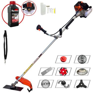 Imagem de Cortador de Grama À Gasolina Import Way IWRGM2T5X163 63cc 3HP Alta Performance Roçadeira Com Carretel Nylon e Kit Com 7 Opções de Corte + Óleo Toyama