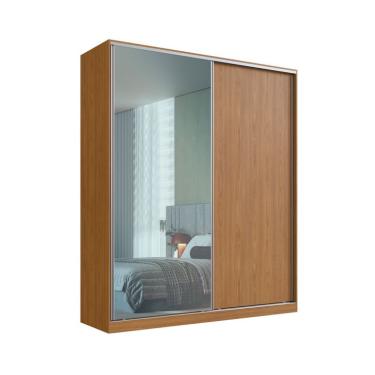 Imagem de Guarda-Roupa Casal com Espelho França 2 Portas 3 Gavetas Freijó