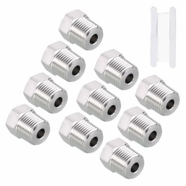 Imagem de Kozelo Pacote com 10, 1/5.1 cm macho NPT para 1/20.3 cm FeMale NPT sólido 304 bucha sextavada de aço inoxidável com fita de vedação, redutor adaptador de acessórios de mangueira para remodelação de