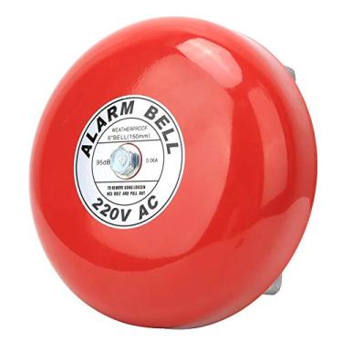 Imagem de Ymiko Campainha de Alarme Industrial Vermelha de 150mm 95dB para Edifícios e Elevadores, de Aviso de Segurança AC220V 60mA