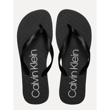 Imagem de Chinelo Calvin Klein Swimwear Silk Basic Logo Preto-Masculino