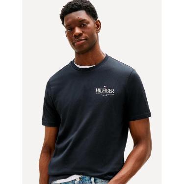 Imagem de Camiseta Tommy Hilfiger Masculina Stack Poster Logo Azul Marinho-Masculino