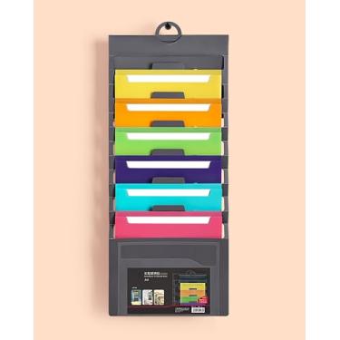 Imagem de Kinquat Pastas de arquivo suspensas, organização de arquivos tamanho carta com 6 bolsos, classificação vertical de papéis para casa, escritório, sala de aula, cores sortidas