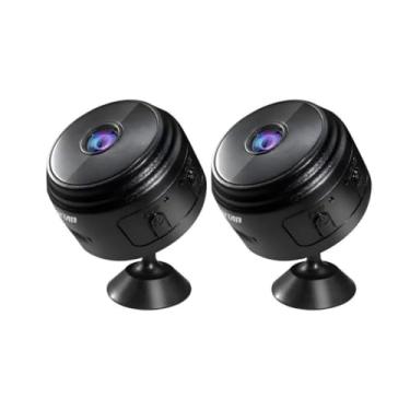 Imagem de ANJ.GG Câmera de Segurança Interna/Externa, Estilo Domo, 1080p HD, Sensor de Presença, Monitoramento Residencial, H22-preto*2, Wi-Fi/Com fio, Visão Noturna, AC/DC