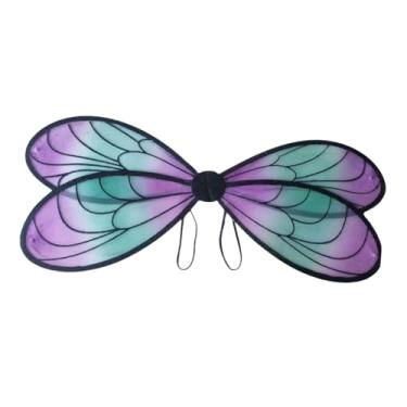 Imagem de APLVFFZH Fantasia de Asa de Fada, Asa de Libélula, Asa de Anjo para Halloween, Cosplay, Roupa de Cosplay, Fios Coloridos com Bordas Brilhantes, Leve, Ideal Par, Lado Negro