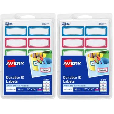 Imagem de Etiqueta Avery Durable para equipamentos infantis 60 etiquetas retangu