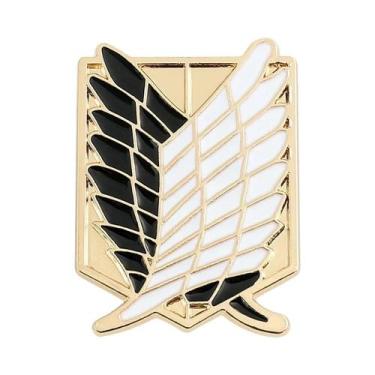 Imagem de Broche De Esmalte Do Anime Attack on Titan Eren Jaeger Mikasa Ackerman