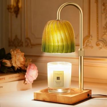 Imagem de Glocusent Lâmpada para aquecedor de velas com temporizador regulável, altura ajustável, presentes de aniversário de Natal para mulheres, mãe, irmã, aquecedor elétrico de cera derretida para velas em