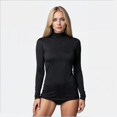Imagem de Camiseta Térmica Proteção UV Feminina Gola Alta Manga Longa Cor:;Tamanho:PP;Gênero:Feminino-Feminino
