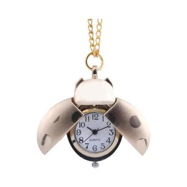 Imagem de Relógio De Bolso Em Forma De Besouro Dourado Pequeno E Fofo, Leve, Com