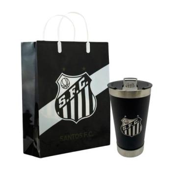 Imagem de Copo Térmico 500Ml c/ Abridor e Sacola Presente Santos - Cebola e Tatu