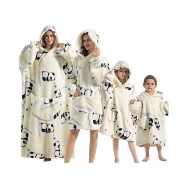 Imagem de Moletom Oversize De Inverno Em Sherpa E Fleece Polar Para Família, Com