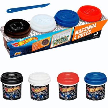 Imagem de Massinha de Modelar Hot Wheels Pack c/4 Potes 56g Fun F00130