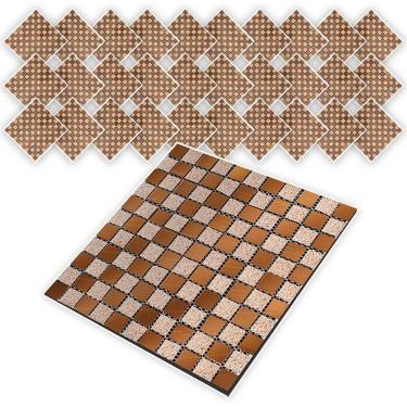 Imagem de Pastilha De Vidro Adesiva Kit 30 Uni Parede Banheiro Cozinha Sala Decorativa Fácil Aplicacao Moderna Reforma Requintado